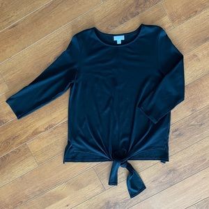 J. Jill 3/4 sleeve Bottom tie blouse